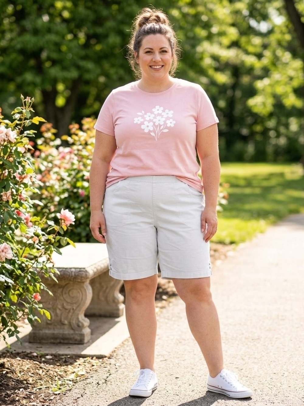 Croft & Barrow White Cotton Bermuda Shorts Size 2X